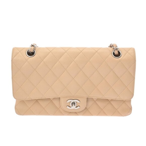 CHANEL Matrasse ChainShoulder 9.8" W flap beige - Picture 1 of 10